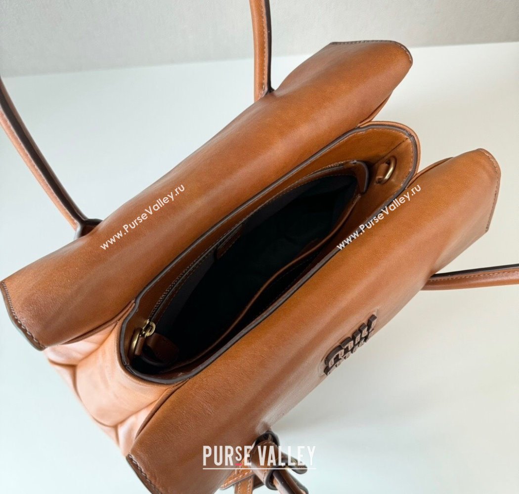 Miu Miu Solitaire leather bag Brown 2025 5BA302 (nana-250926013)