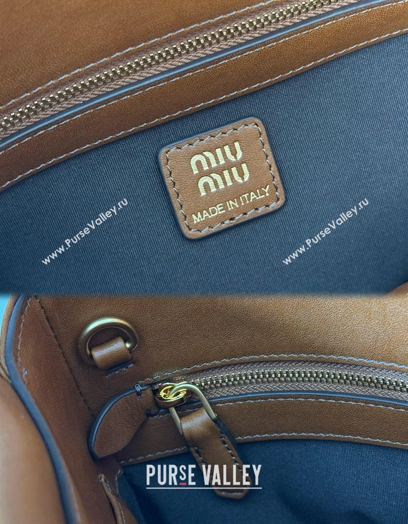 Miu Miu Solitaire leather bag Brown 2025 5BA302 (nana-250926013)