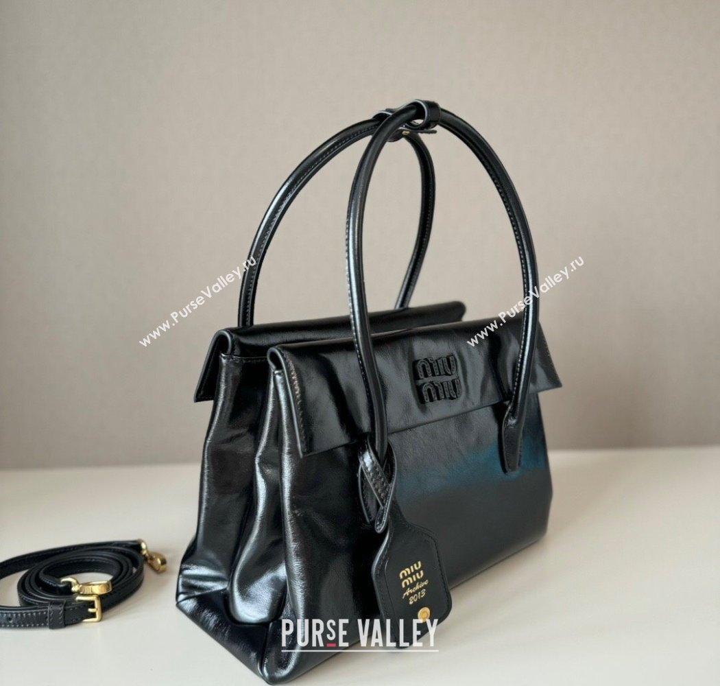 Miu Miu Solitaire leather bag Black 2025 5BA302 (nana-250926015)