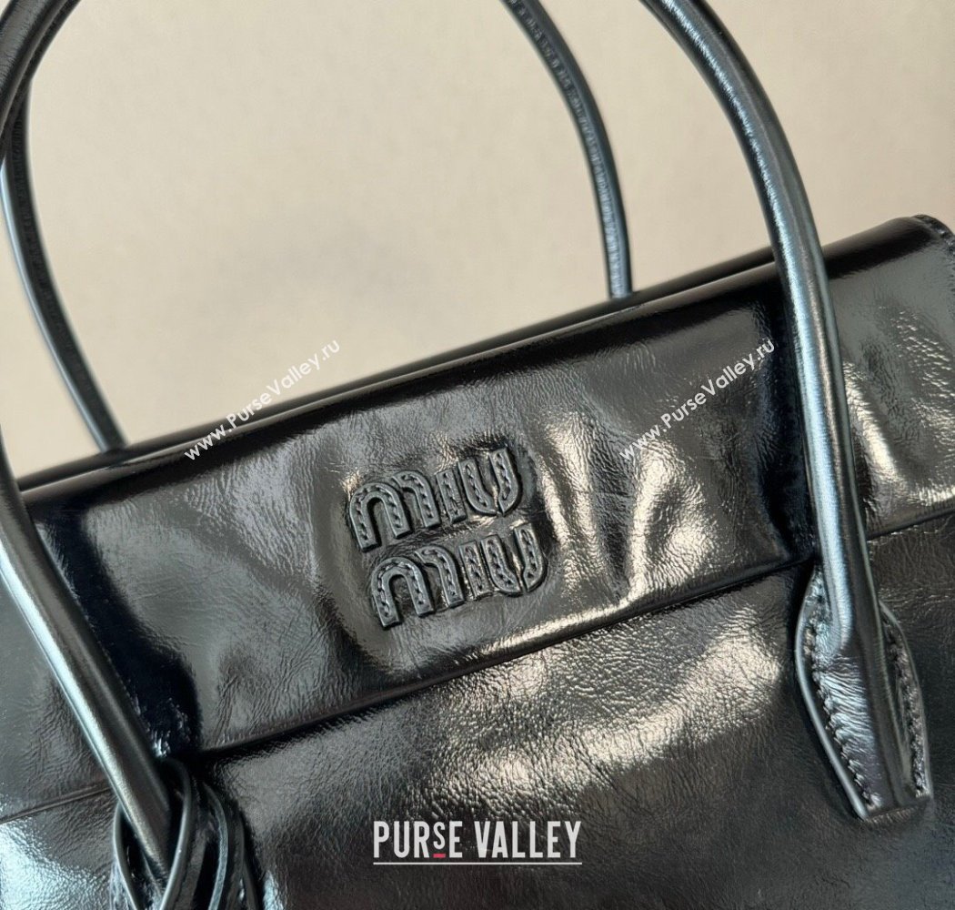 Miu Miu Solitaire leather bag Black 2025 5BA302 (nana-250926015)