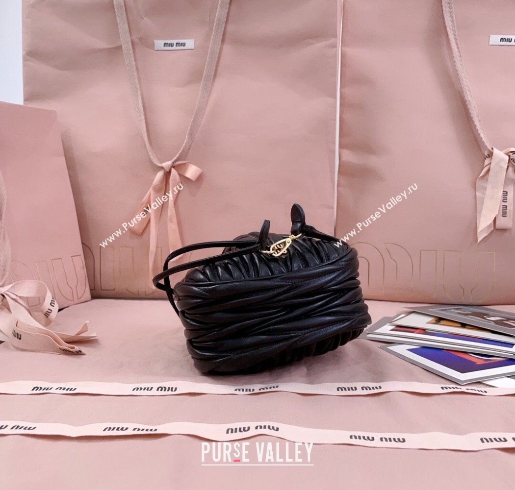 Miu Miu Matelasse Nappa Leather Pouch Black 2025 5ND022 (JD-250926002)