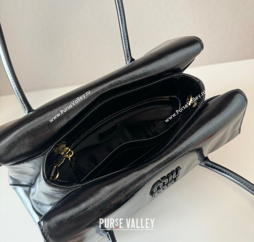 Miu Miu Solitaire leather bag Black 2025 5BA302 (nana-250926015)