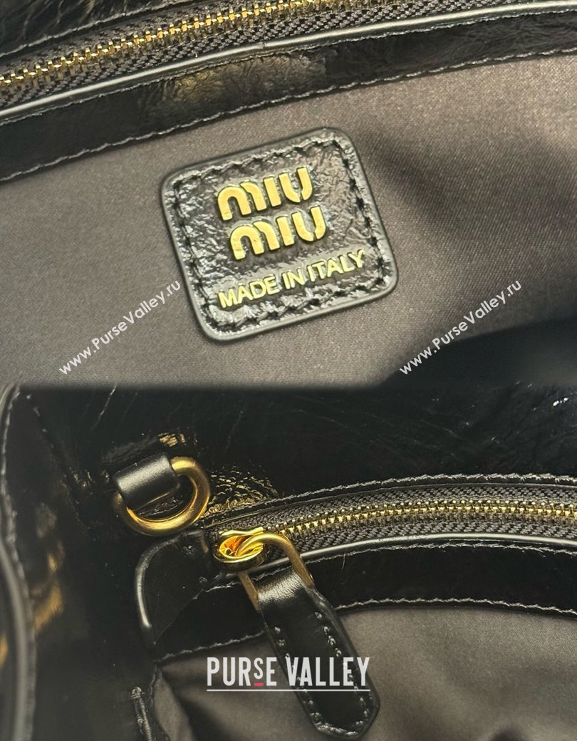 Miu Miu Solitaire leather bag Black 2025 5BA302 (nana-250926015)