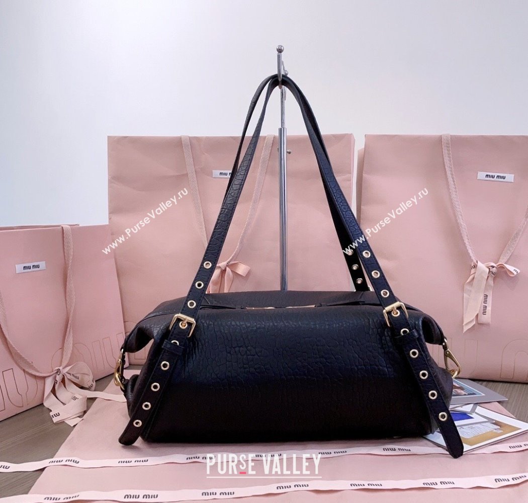 Miu Miu Lambskin Leather Shoulder Bag Black 2025 5BC190 (JD-250926019)