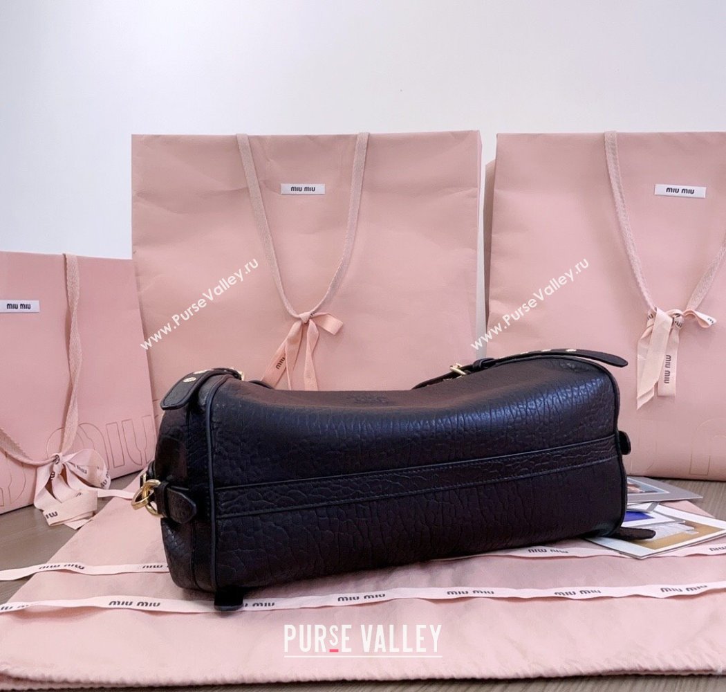 Miu Miu Lambskin Leather Shoulder Bag Black 2025 5BC190 (JD-250926019)