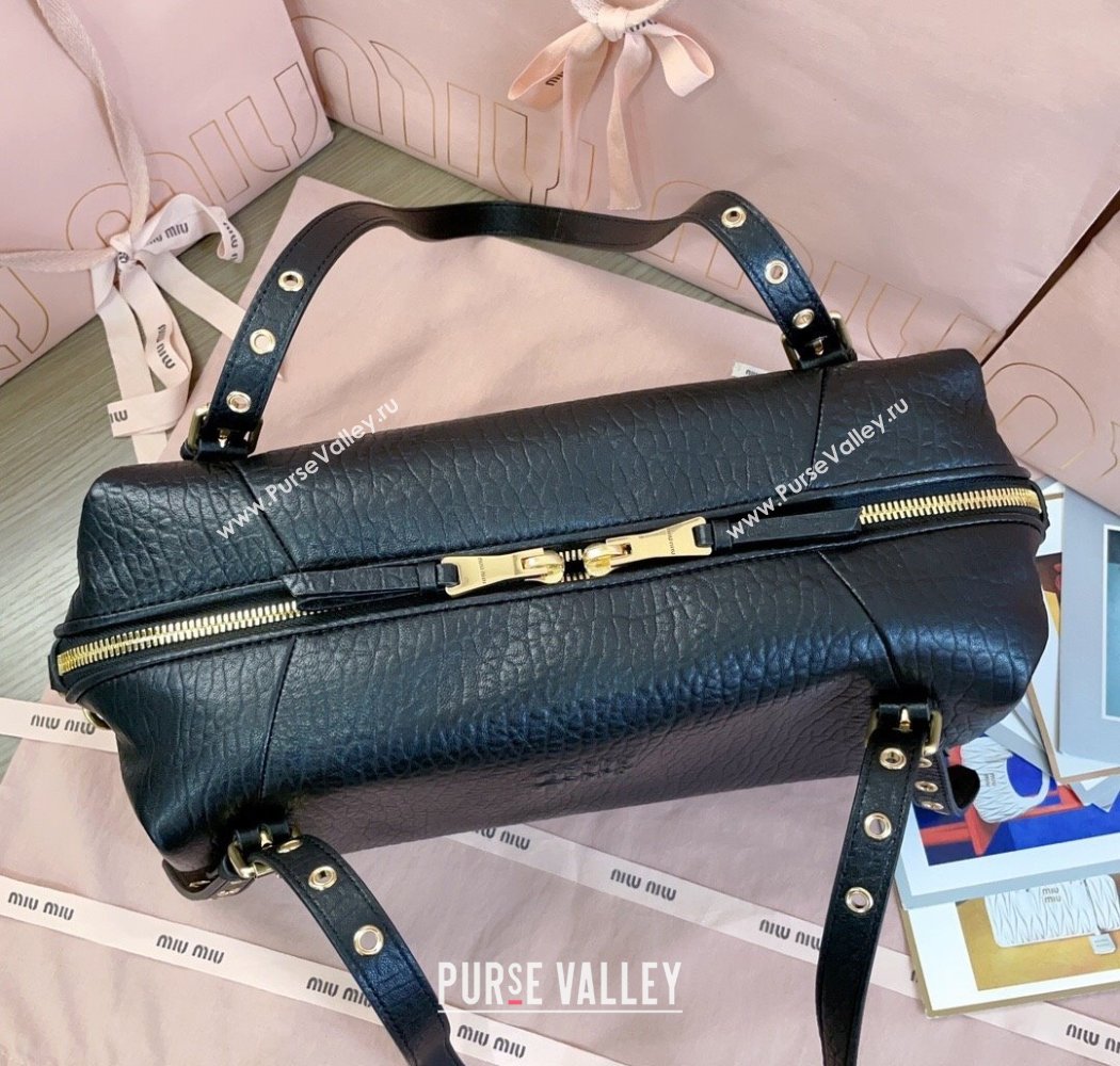 Miu Miu Lambskin Leather Shoulder Bag Black 2025 5BC190 (JD-250926019)