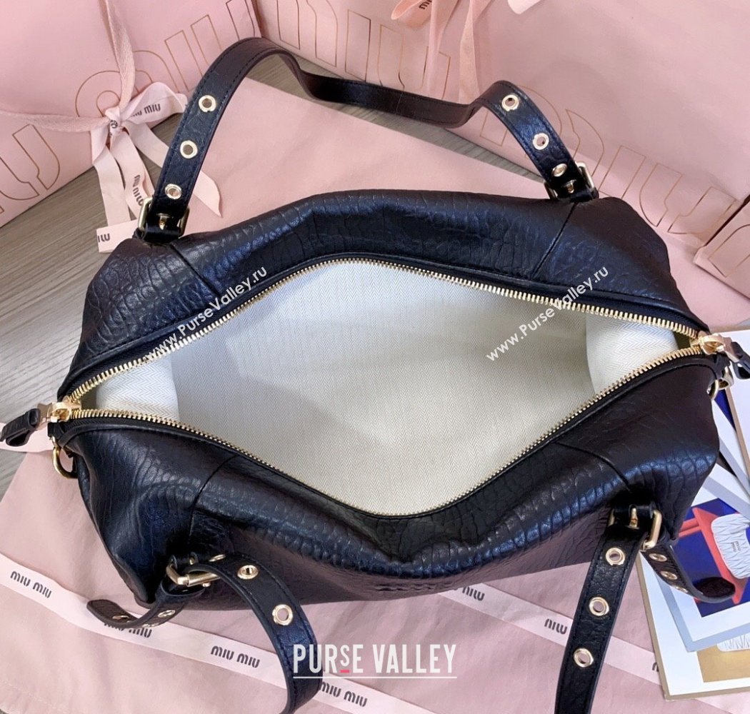 Miu Miu Lambskin Leather Shoulder Bag Black 2025 5BC190 (JD-250926019)