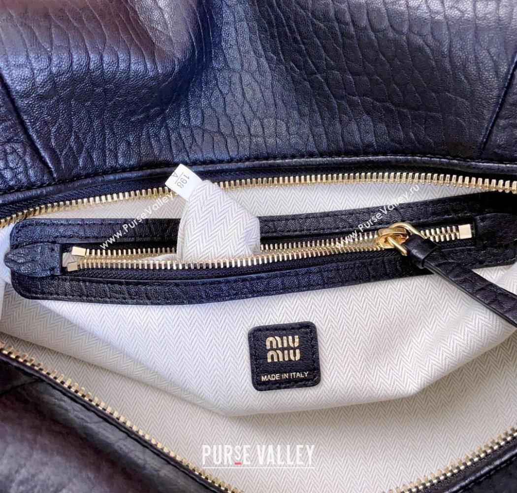 Miu Miu Lambskin Leather Shoulder Bag Black 2025 5BC190 (JD-250926019)