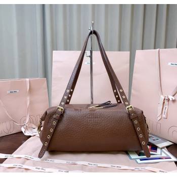 Miu Miu Lambskin Leather Shoulder Bag Brown 2025 5BC190 (JD-250926020)