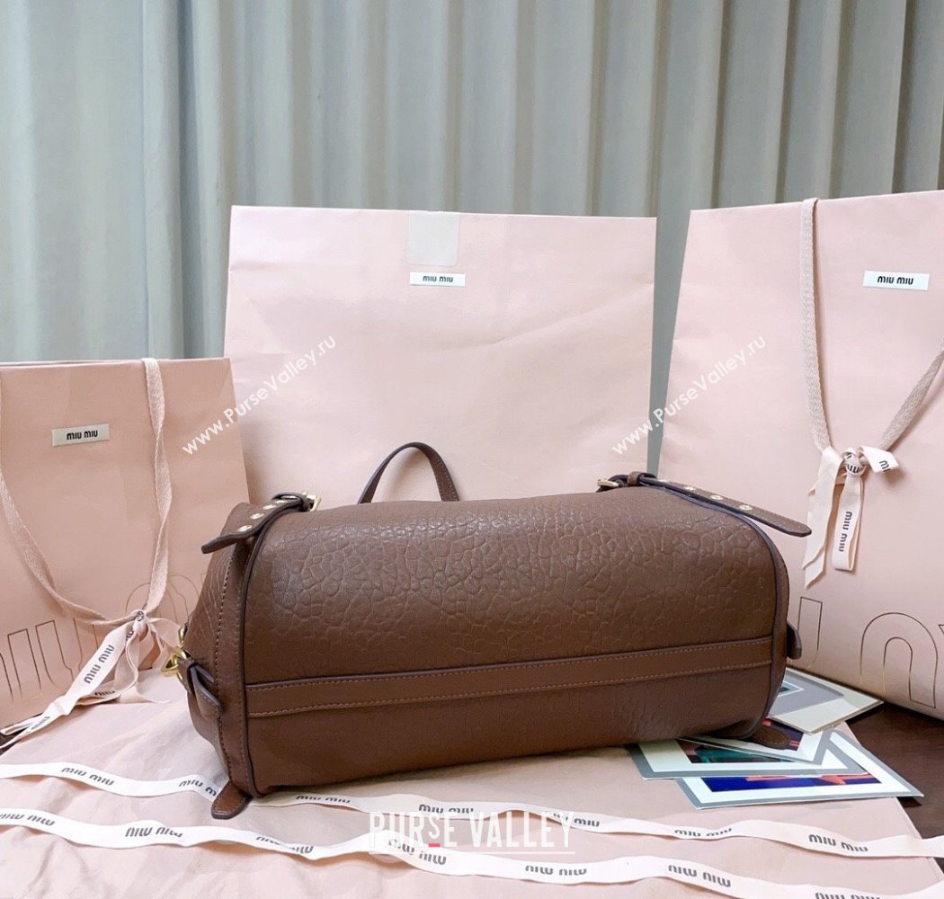Miu Miu Lambskin Leather Shoulder Bag Brown 2025 5BC190 (JD-250926020)