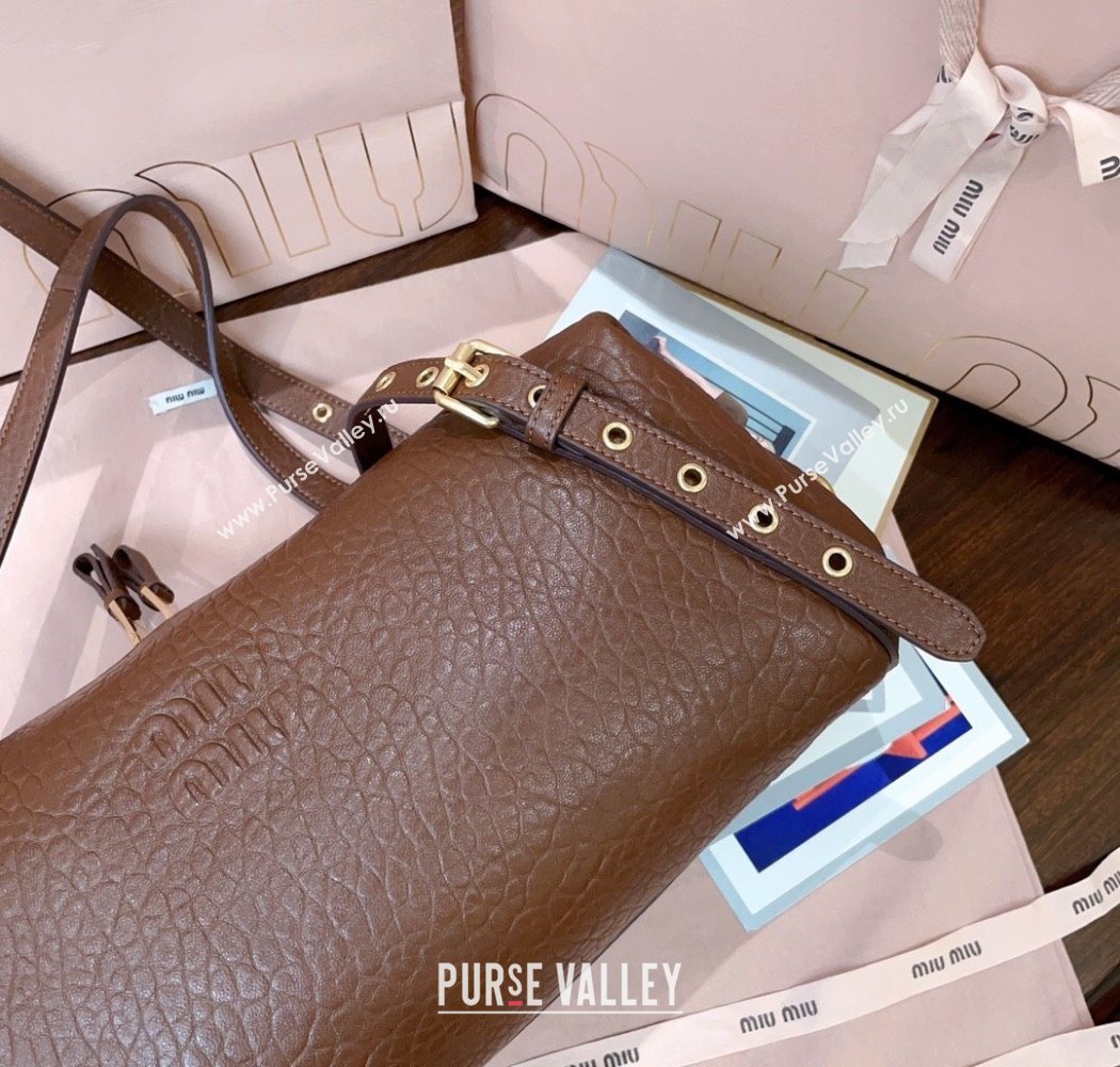 Miu Miu Lambskin Leather Shoulder Bag Brown 2025 5BC190 (JD-250926020)