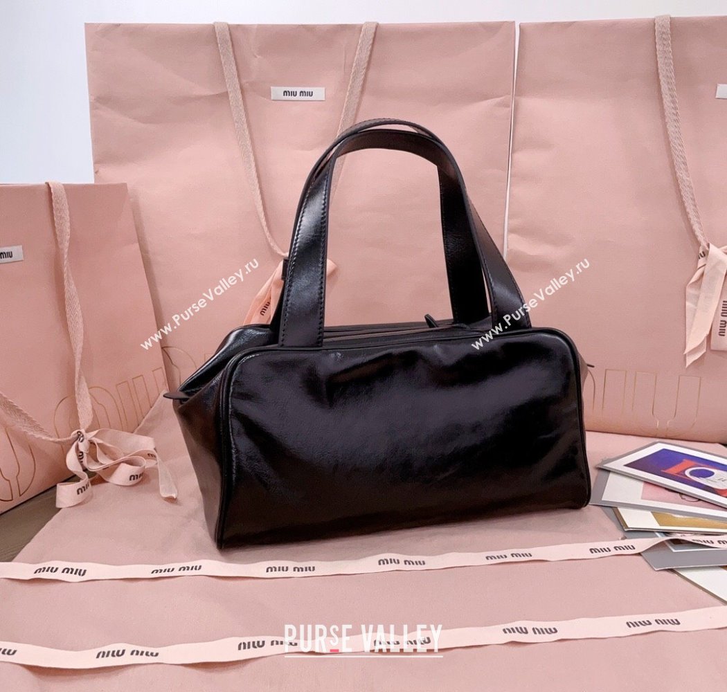 Miu Miu Leather Top-Handle Bag Black 2025 5BB182 (JD-250926007)