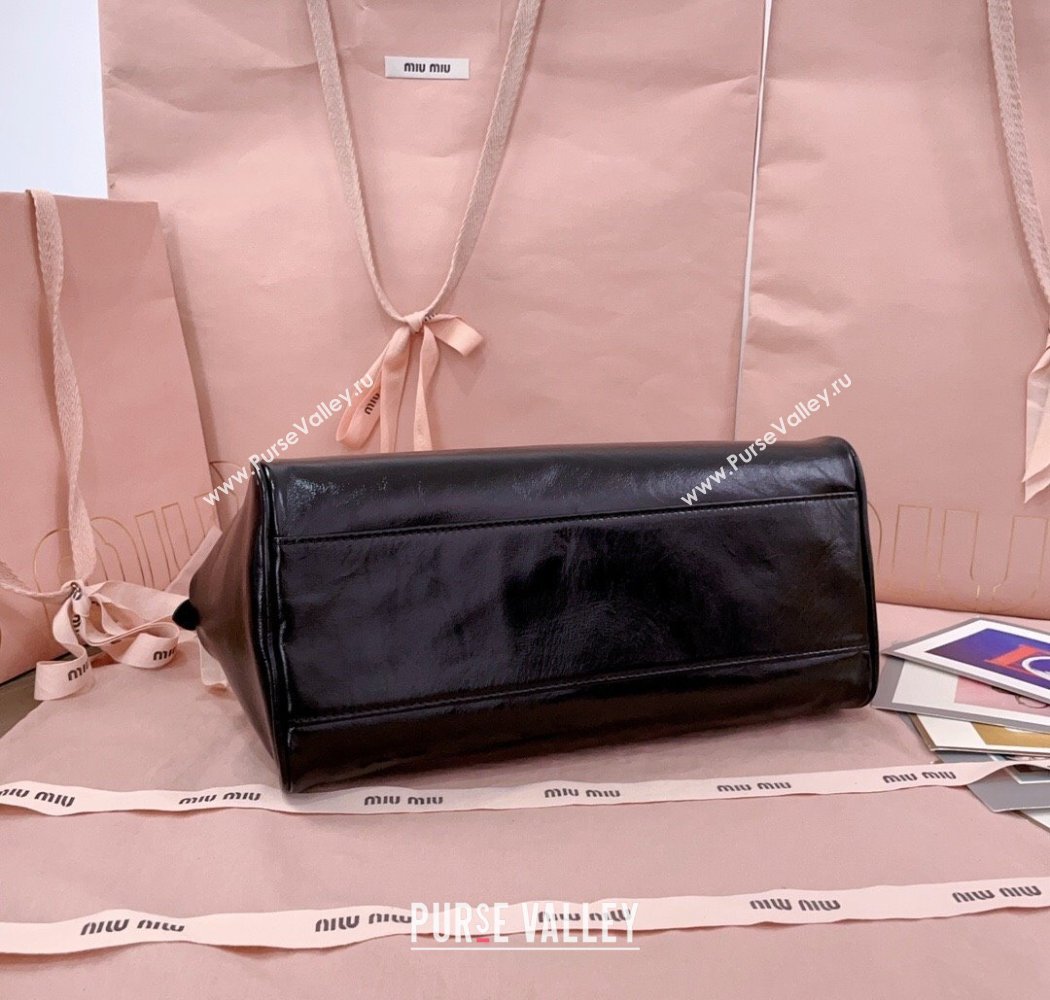Miu Miu Leather Top-Handle Bag Black 2025 5BB182 (JD-250926007)