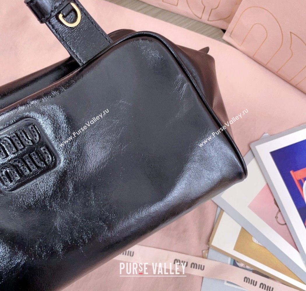 Miu Miu Leather Top-Handle Bag Black 2025 5BB182 (JD-250926007)