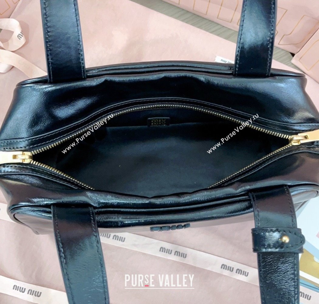 Miu Miu Leather Top-Handle Bag Black 2025 5BB182 (JD-250926007)