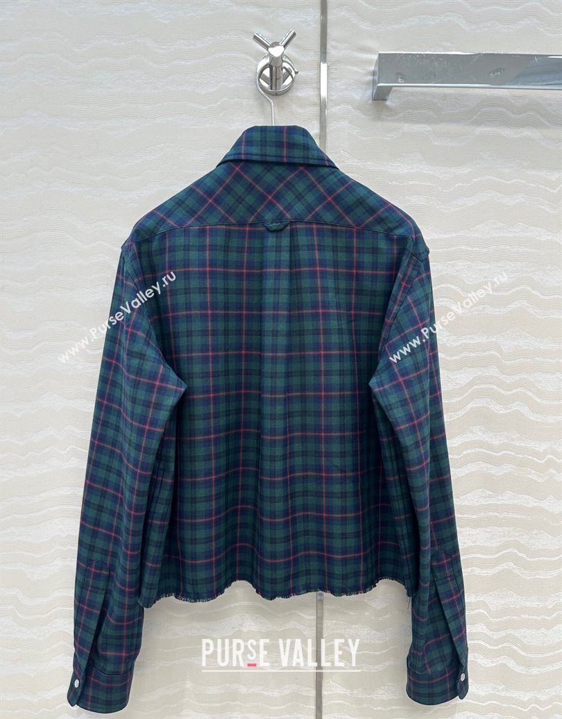 Miu Miu Plaid Shirt Blue/Green/Red 2025 MM101407 (QI-251014010)