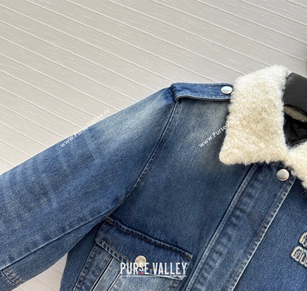 Miu Miu Denim Jacket with Cotton Padded Blue 2025 MM101421 (QI-251014049)