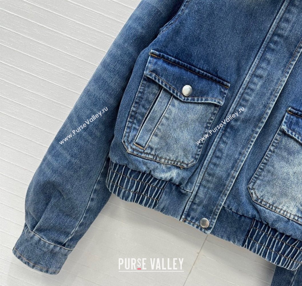 Miu Miu Denim Jacket with Cotton Padded Blue 2025 MM101421 (QI-251014049)