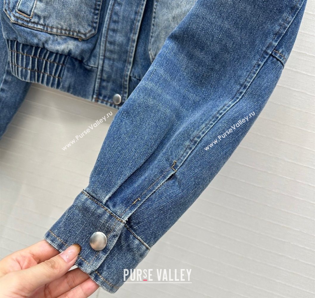 Miu Miu Denim Jacket with Cotton Padded Blue 2025 MM101421 (QI-251014049)