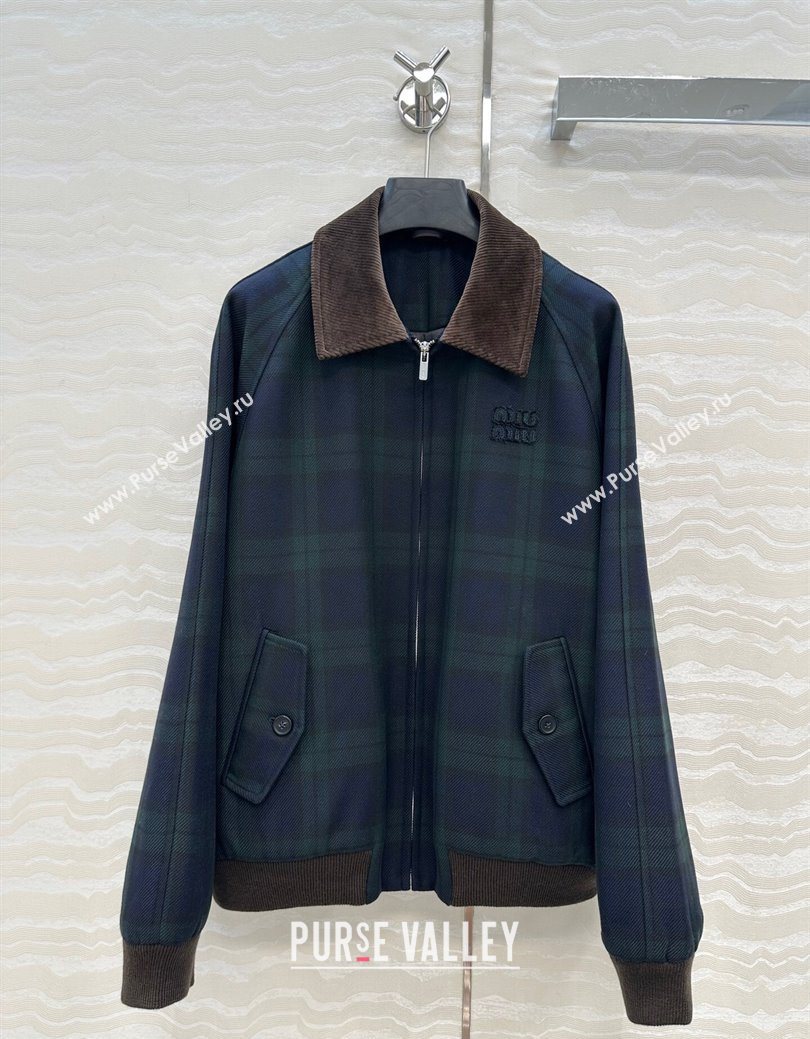 Miu Miu Plaid Jacket Blue/Green 2025 MM101413 (QI-251014030)
