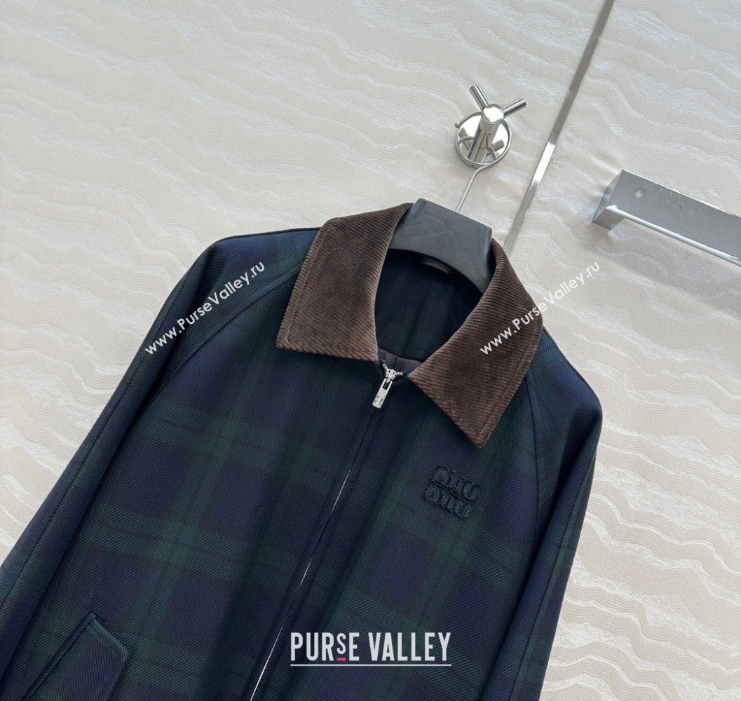 Miu Miu Plaid Jacket Blue/Green 2025 MM101413 (QI-251014030)