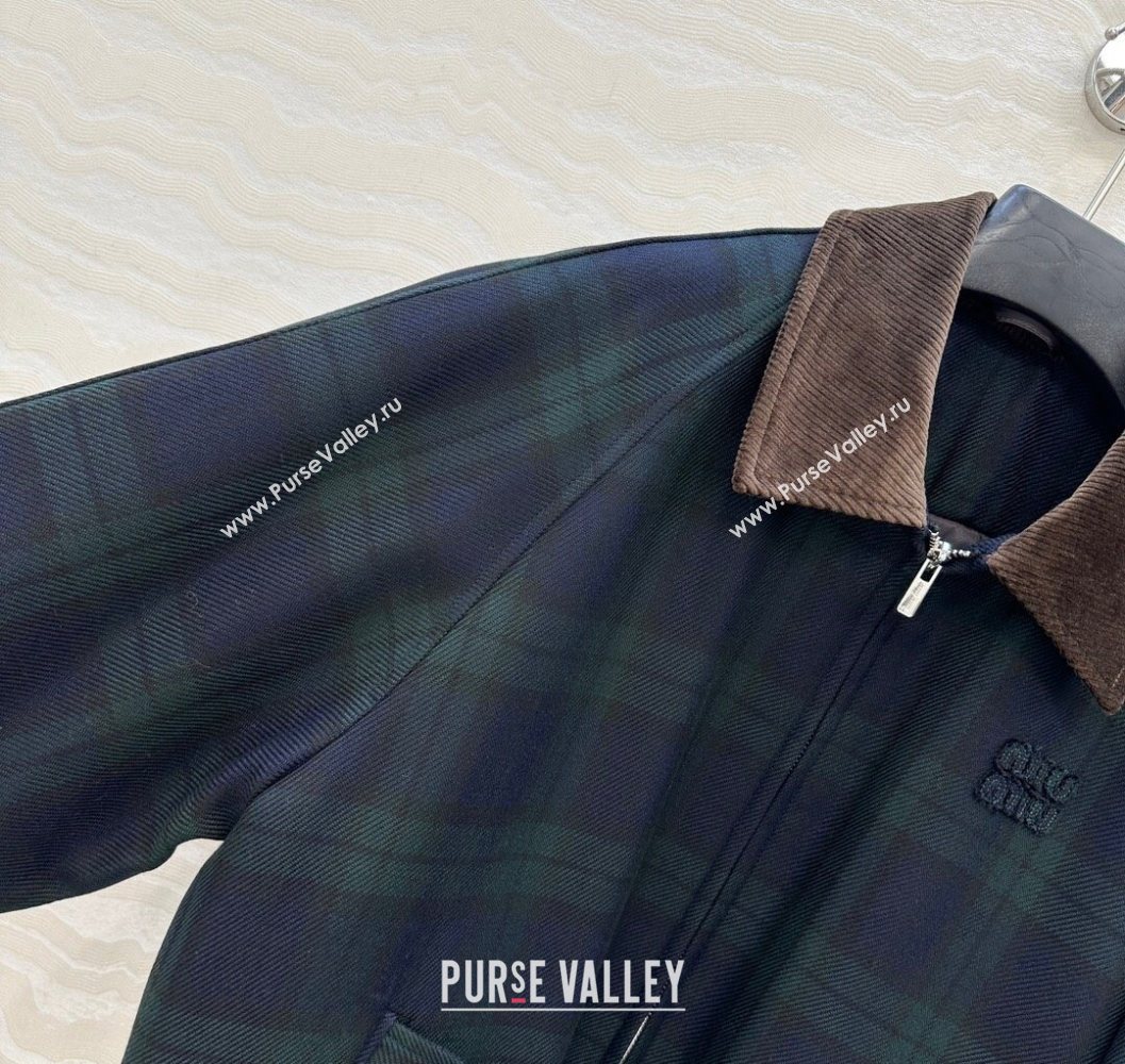 Miu Miu Plaid Jacket Blue/Green 2025 MM101413 (QI-251014030)