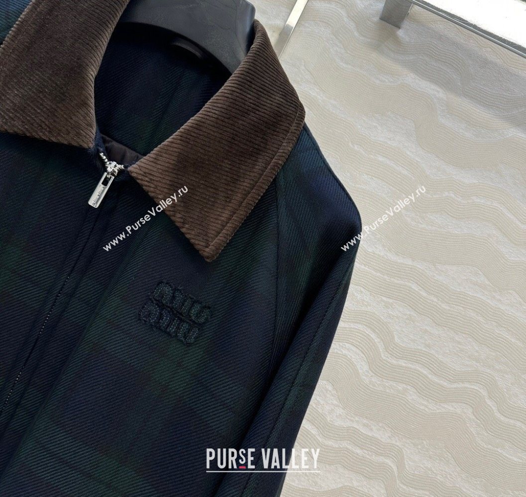 Miu Miu Plaid Jacket Blue/Green 2025 MM101413 (QI-251014030)