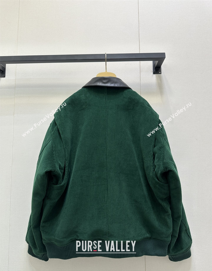 Miu Miu Corduroy Padded Jacket Green 2025 MM101419 (QI-251014044)