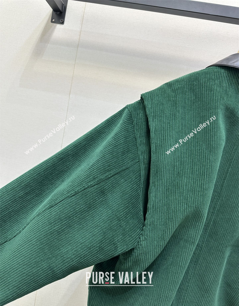 Miu Miu Corduroy Padded Jacket Green 2025 MM101419 (QI-251014044)