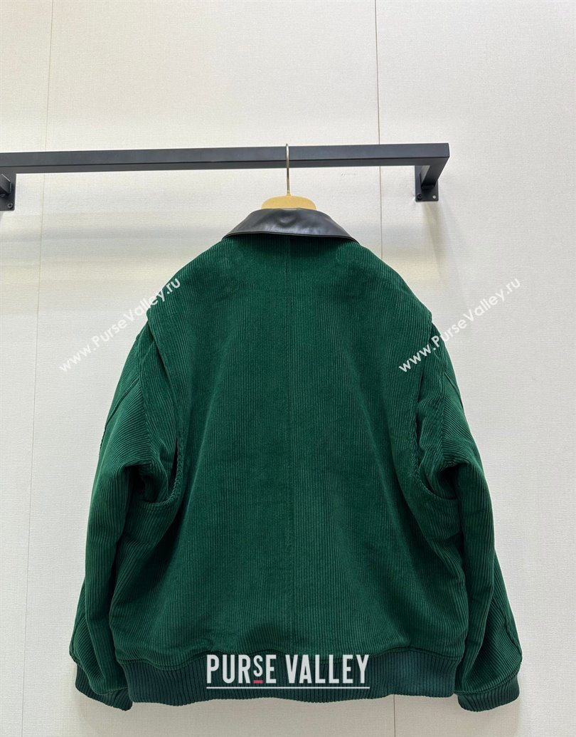 Miu Miu Corduroy Padded Jacket Green 2025 MM101419 (QI-251014044)