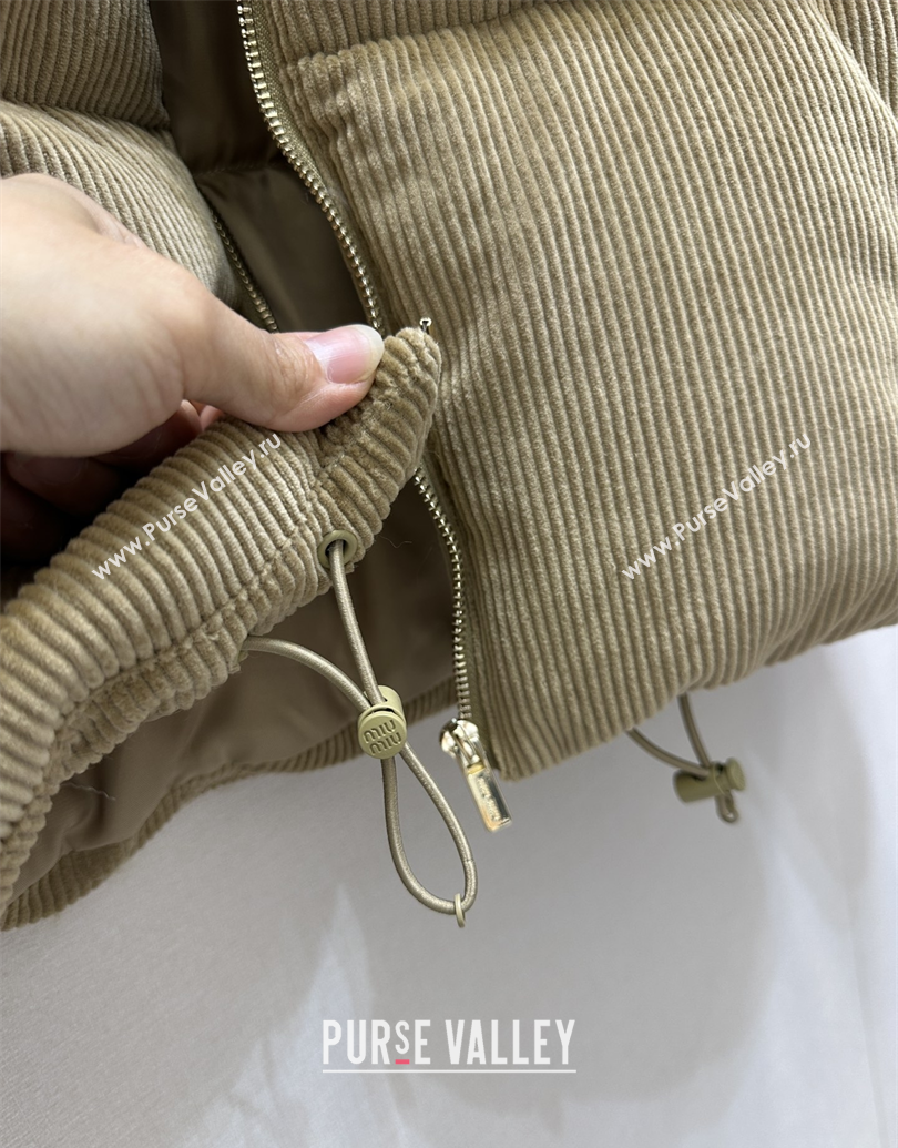 Miu Miu Corduroy Down Jacket Beige 2025 MIU0903025 (QI-251014045)