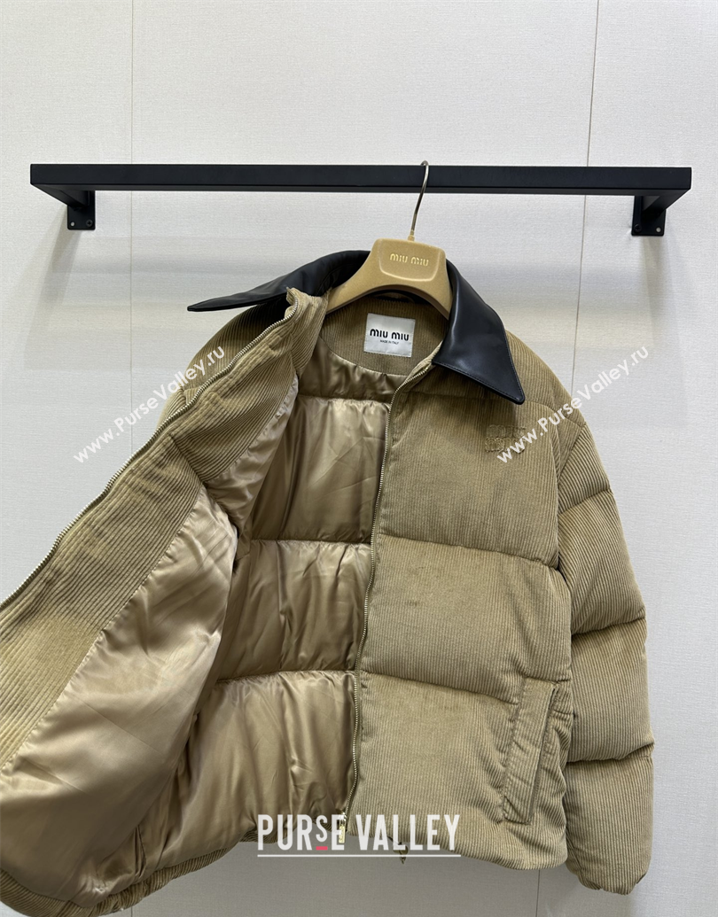 Miu Miu Corduroy Down Jacket Beige 2025 MIU0903025 (QI-251014045)