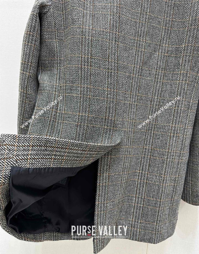 Miu Miu Wool Jacket Black/Grey/White 2025 MM101422 (QI-251014052)