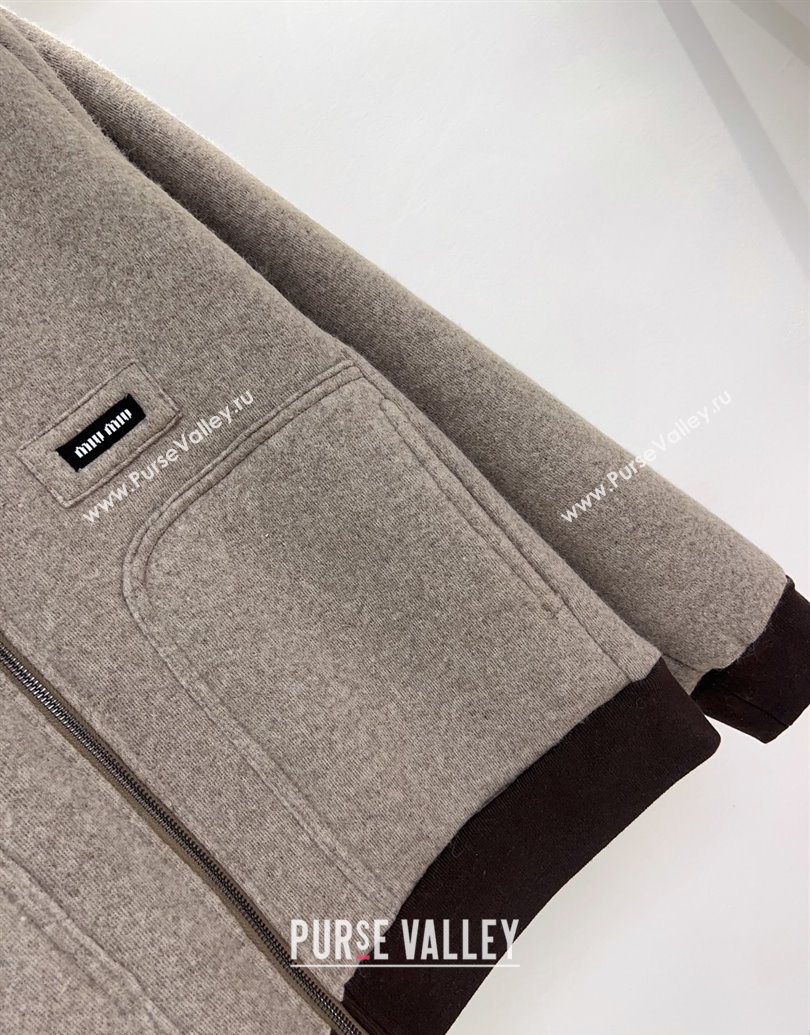 Miu Miu Shearling Blend Jacket Grey 2025 MM101411 (QI-251014026)