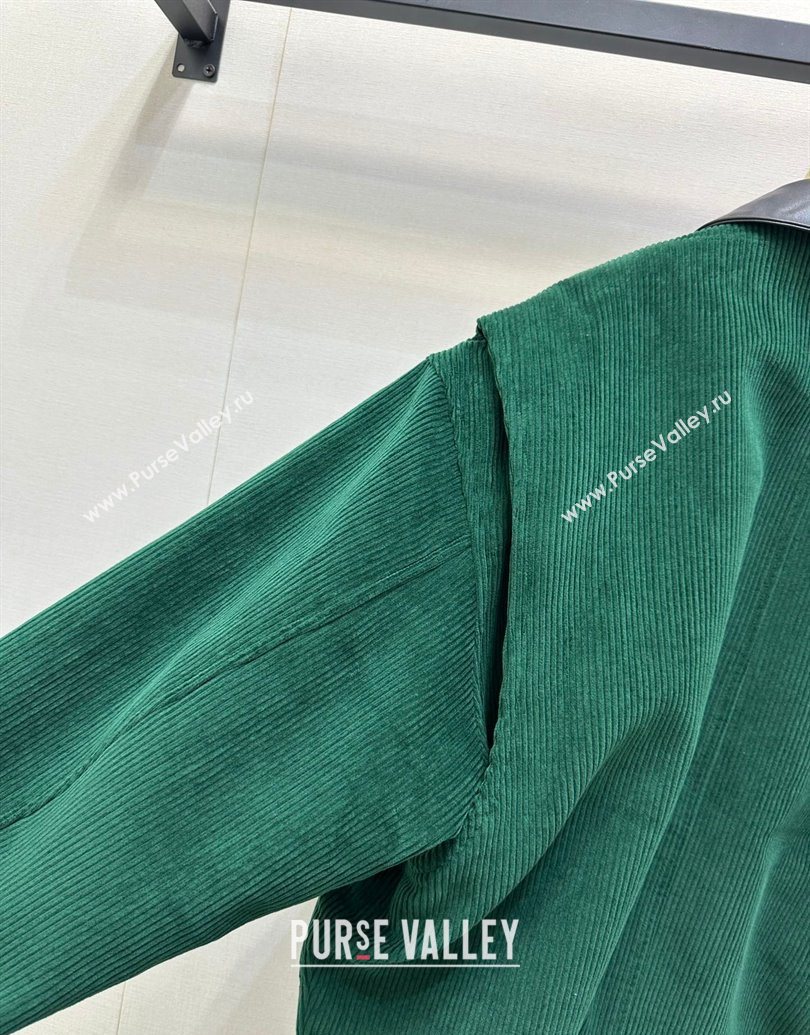 Miu Miu Corduroy Padded Jacket Green 2025 MM101419 (QI-251014044)