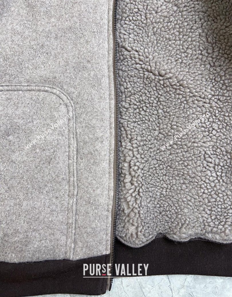 Miu Miu Shearling Blend Jacket Grey 2025 MM101411 (QI-251014026)