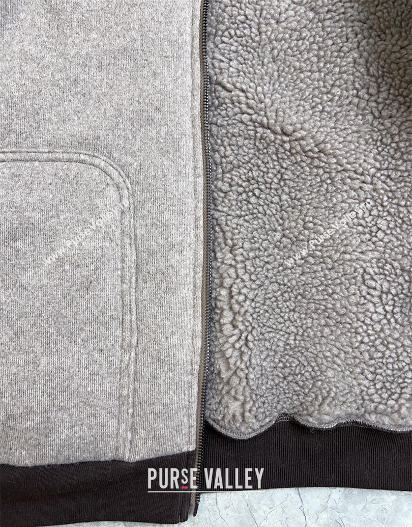 Miu Miu Shearling Blend Jacket Grey 2025 MM101411 (QI-251014026)