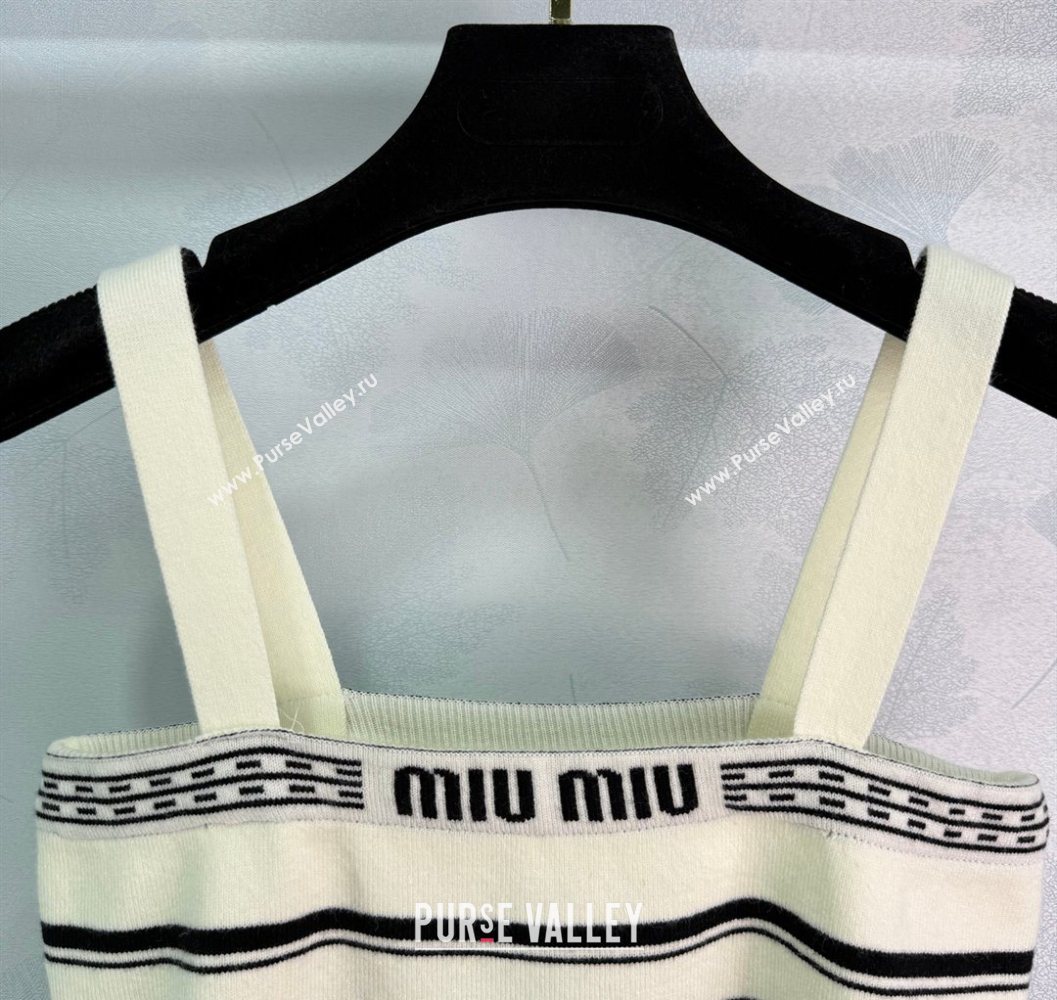 Miu Miu Wool Striped Vest White/Black 2025 MM101401 (QI-251014001)