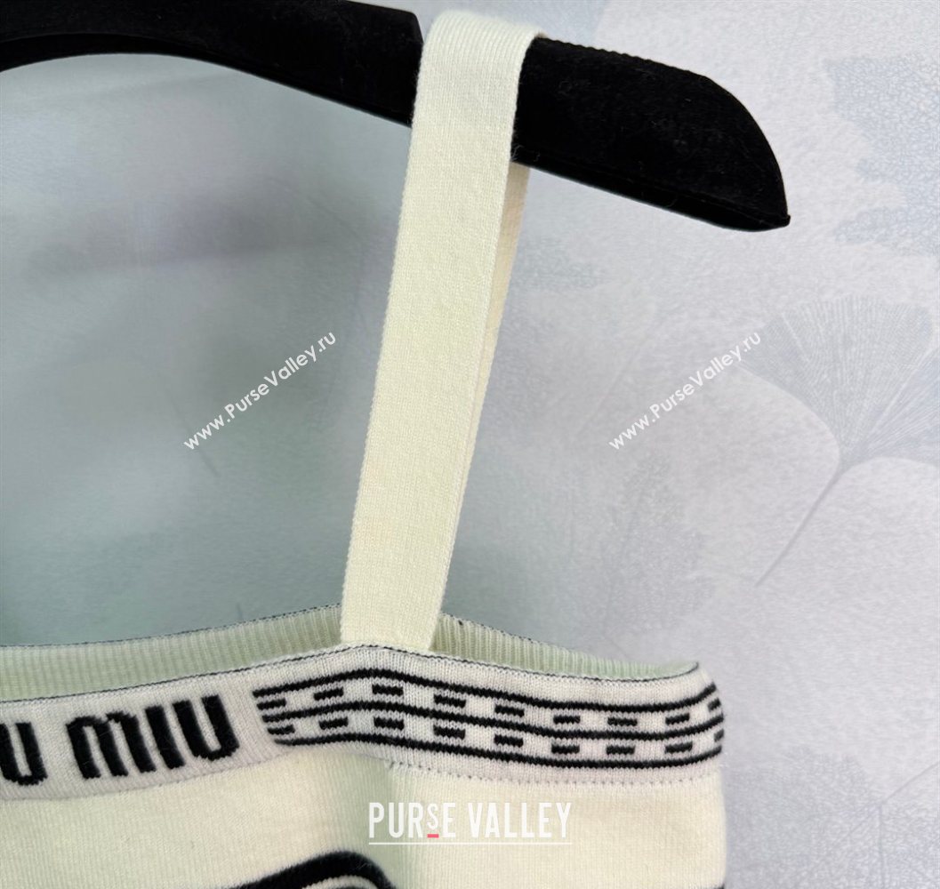 Miu Miu Wool Striped Vest White/Black 2025 MM101401 (QI-251014001)