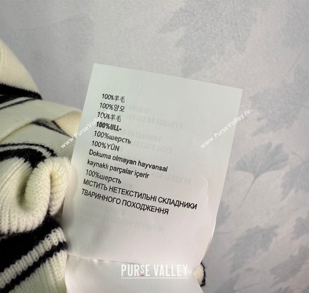 Miu Miu Wool Striped Vest White/Black 2025 MM101401 (QI-251014001)