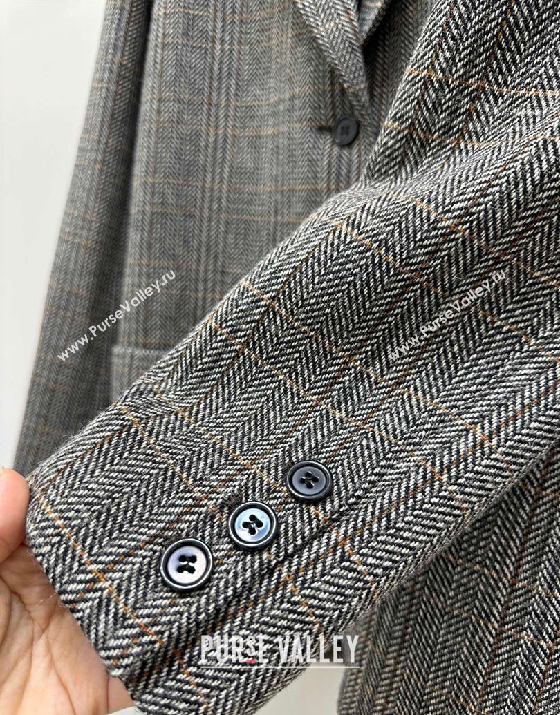 Miu Miu Wool Jacket Black/Grey/White 2025 MM101422 (QI-251014052)