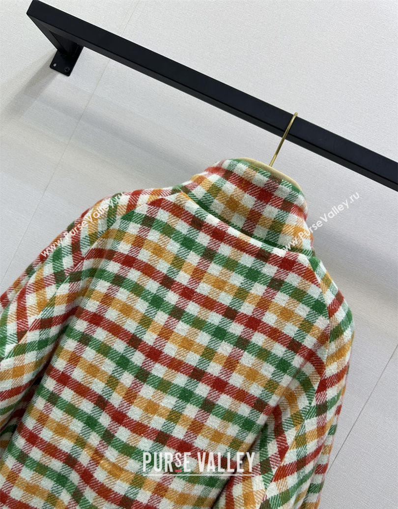 Miu Miu Wool Blend Plaid Jacket with Lining Multicolor 2025 MM101402 (QI-251014005)