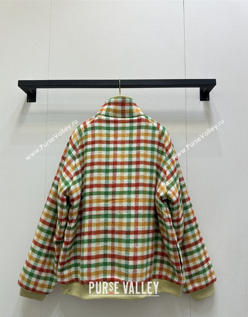 Miu Miu Wool Blend Plaid Jacket with Lining Multicolor 2025 MM101402 (QI-251014005)