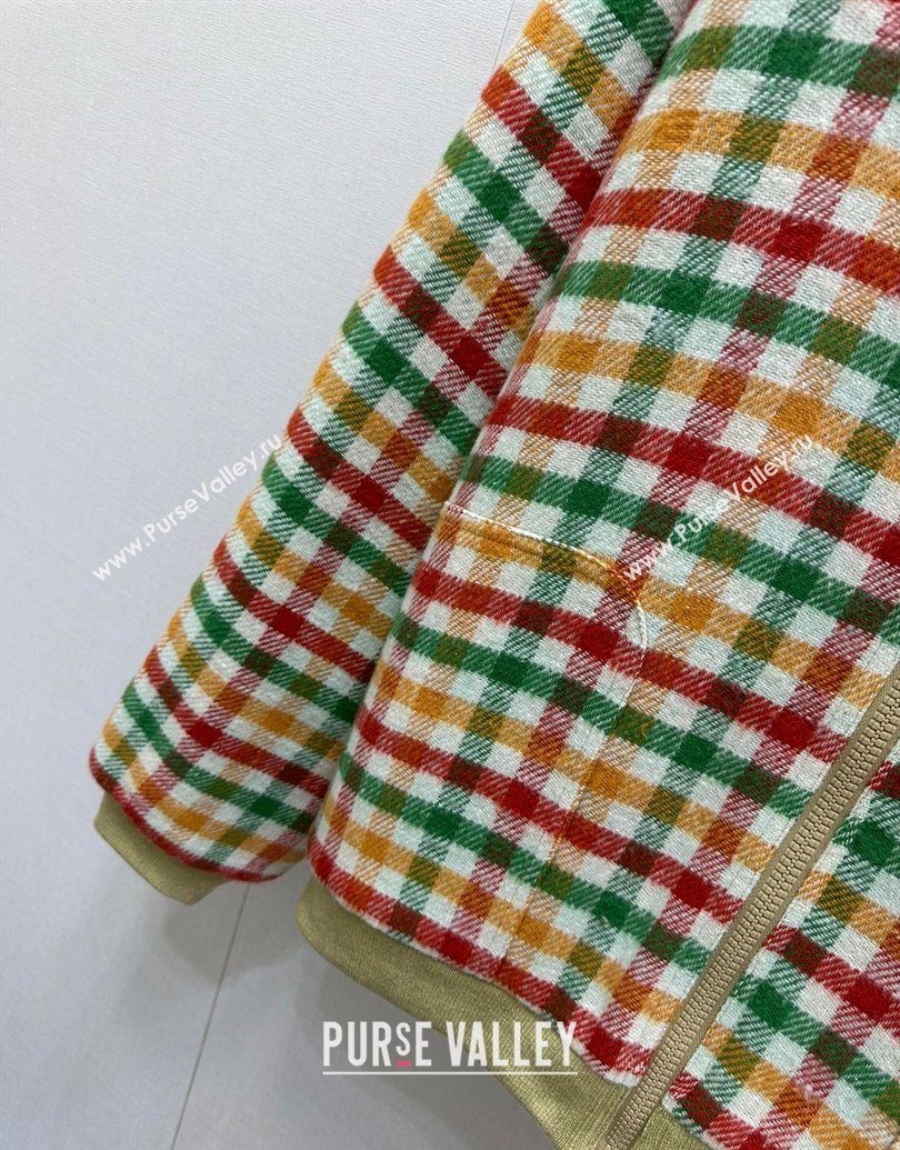 Miu Miu Wool Blend Plaid Jacket with Lining Multicolor 2025 MM101402 (QI-251014005)