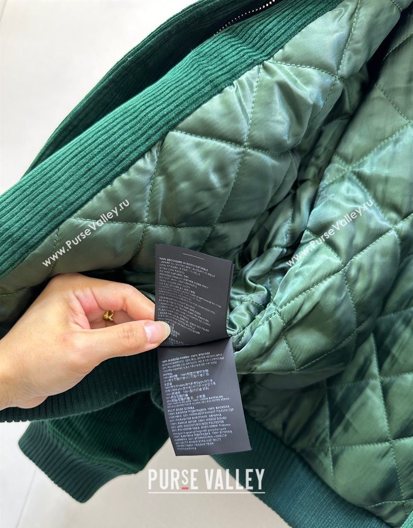 Miu Miu Corduroy Padded Jacket Green 2025 MM101419 (QI-251014044)