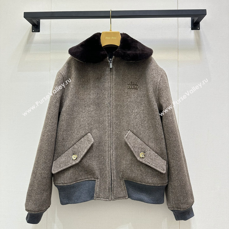 Miu Miu Wool Jacket Grey2 2025 MM101410 (QI-251014024)