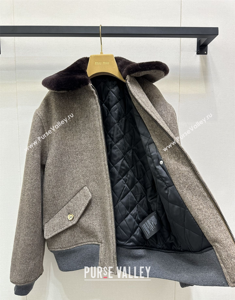 Miu Miu Wool Jacket Grey2 2025 MM101410 (QI-251014024)
