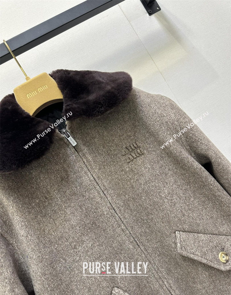 Miu Miu Wool Jacket Grey2 2025 MM101410 (QI-251014024)