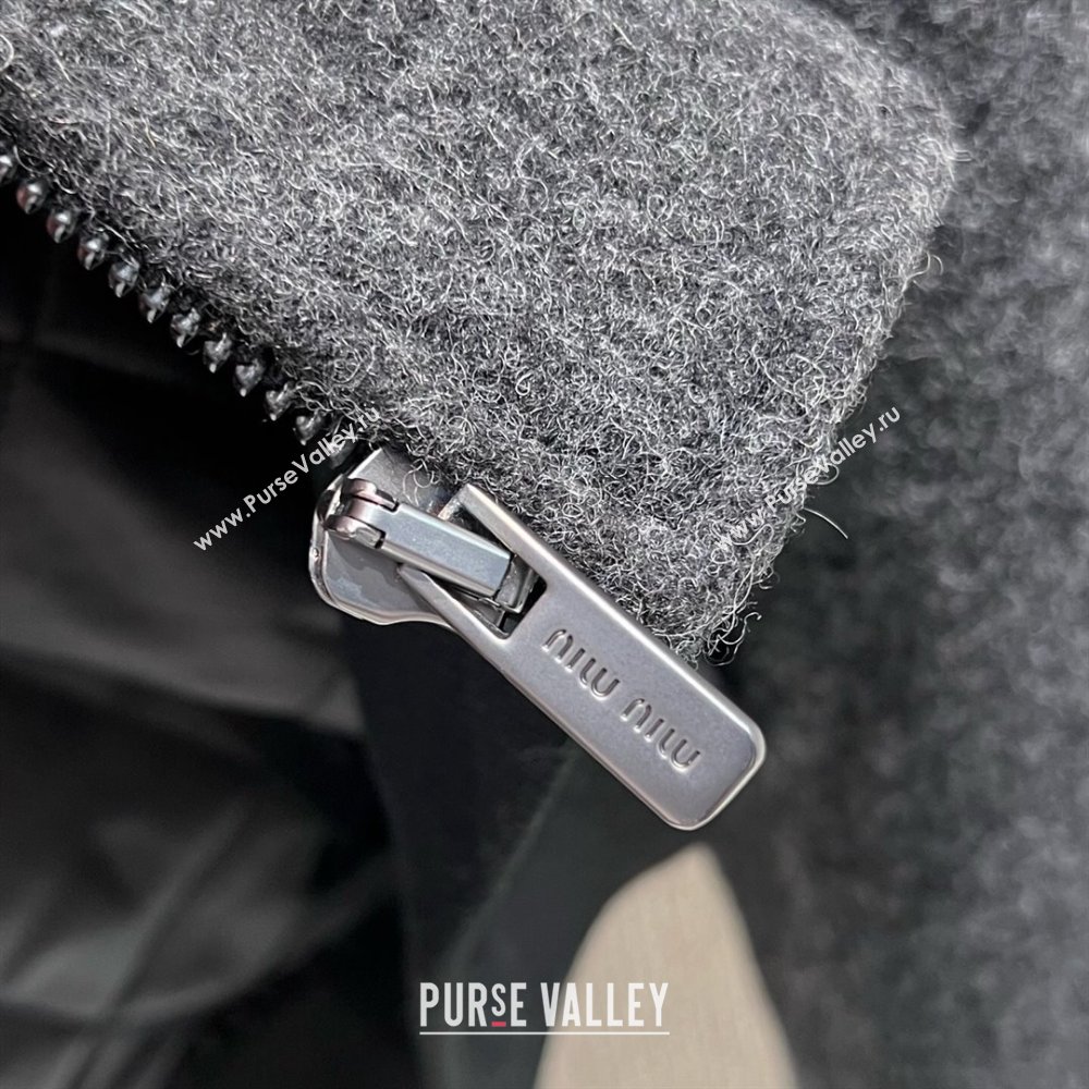 Miu Miu Wool Jacket Dark Grey 2025 MM101410 (QI-251014023)