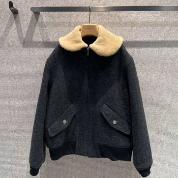 Miu Miu Wool Jacket Dark Grey 2025 MM101410 (QI-251014023)